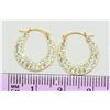 Image 2 : 10K GOLD CUBIC CRYSTAL EARRINGS