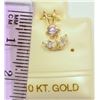 Image 2 : 10K GOLD PINK & WHITE CUBIC ZIRCONIA FLOWER
