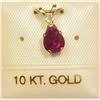 Image 1 : 10K GOLD RUBY (0.79CT) PENDANT