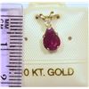 Image 2 : 10K GOLD RUBY (0.79CT) PENDANT