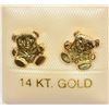 Image 1 : 14K GOLD TEDDY BEAR EARRINGS