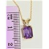 Image 2 : 10K GOLD AMETHYST & DIAMOND PENDANT
