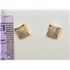 Image 2 : STERLING SILVER GOLD PLATED DIAMOND EARRINGS