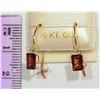 Image 2 : 10K GOLD GARNET & DIAMOND EARRINGS