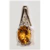 Image 1 : STERLING SILVER CITRINE & DIAMOND PENDANT