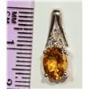 Image 2 : STERLING SILVER CITRINE & DIAMOND PENDANT
