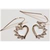 Image 1 : STERLING SILVER DIAMOND HEART DESIGN EARRINGS