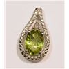 Image 1 : STERLING SILVER PERIDOT & DIAMOND PENDANT