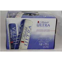 CASE OF 12 CANS OF MICHELOB ULTRA LIGHT BEER