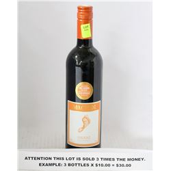 750ML BOTTLE OF BAREFOOT SHIRAZ X3