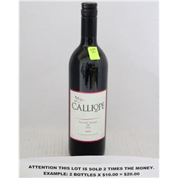 750ML BOTTLE OF CALLIOPE BLEND OF SYRAH &MERLOT X2