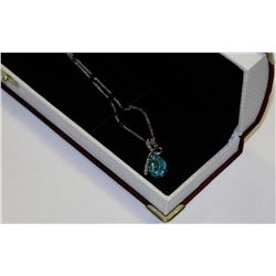 SWAROVSKI BLUE CRYSTAL PENDANT NECKLACE