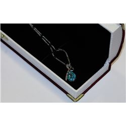 SWAROVSKI BLUE CRYSTAL PENDANT NECKLACE