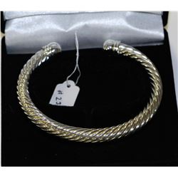 SILVER HEAVY COIL THICK BRACELET