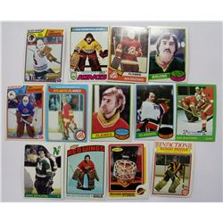 BUNDLE OF 13 VINTAGE GOALIE CARDS INCLUDING