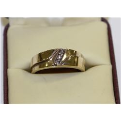#6 10K YELLOW GOLD MENS DIAMOND WEDDING RING