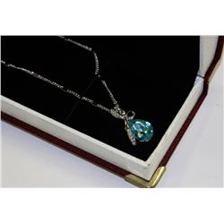 SWAROVSKI BLUE CRYSTAL PENDANT NECKLACE