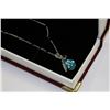 Image 1 : SWAROVSKI BLUE CRYSTAL PENDANT NECKLACE