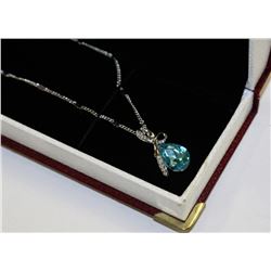 SWAROVSKI BLUE CRYSTAL PENDANT NECKLACE