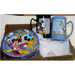 DISNEY ORIGINAL CARTOON MUGS & VINTAGE TIN