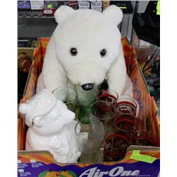 FLAT OF COCA-COLA COLLECTIBLE COOKIE JAR, BEAR &