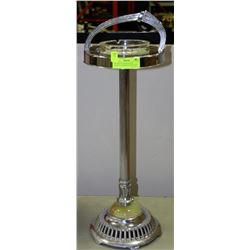 ART DECO CHROME FLOOR ASHTRAY SMOKING STAND WITH