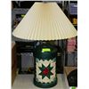 Image 1 : LARGE POTTERY LAMP WITH PATCHWORK QUILT DESIGN