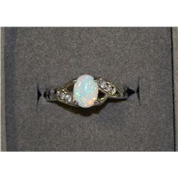 .925 SILVER OPAL RING - SIZE 7