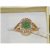 Image 1 : GOLD PLATED .925 SILVER NATURAL EMERALD & CZ RING