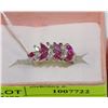 Image 1 : .925 SILVER NATURAL RUBY & CZ RING - SIZE 5