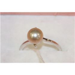 .925 SILVER PINK FRESH WATER PEARL RING - SIZE 5