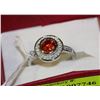 Image 1 : .925 SILVER LAB RUBY & CZ RING - SIZE 8