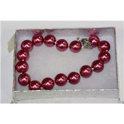 SEASHELL PEARL BRACELET -LIGHT PINK