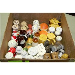 FLAT OF ASSORTED SALT & PEPPER SHAKERS