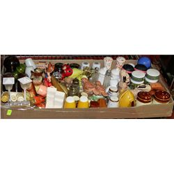 FLAT OF ASSORTED SALT & PEPPER SHAKERS