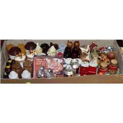 FLAT OF ASSORTED SALT & PEPPER SHAKERS