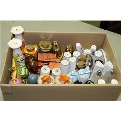 FLAT OF ASSORTED SALT & PEPPER SHAKERS