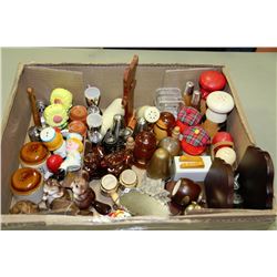 FLAT OF ASSORTED SALT & PEPPER SHAKERS
