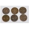 Image 1 : SIX 1 PFENNIG GERMAN COIN 1923,1924,1925,1928,1929