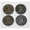 Image 1 : FOUR GERMAN 5 PFENNIG COINS