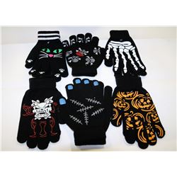 6 PAIRS OF "GLOW IN THE DARK" GLOVES