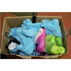 BOX OF ASSORTED GIRL SLIPPERS AND ANIMAL
