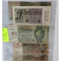 COLLECTION OF GERMAN BANKNOTES INCLUDING