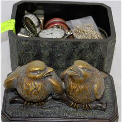 JEWELLERY BOX WITH JEWELLERY & WATCHES