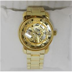 GOLD TONE WRIST WATCH - TRANSPARENT