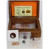Image 1 : HAND CARVED WOODEN BOX WITH TREASURES INLCUDING