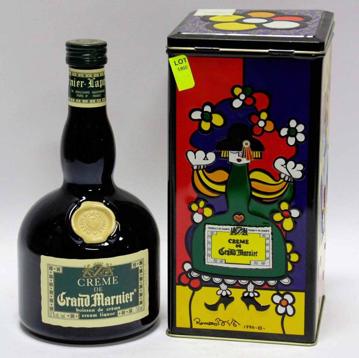 CREME DE GRAND MARNIER LIQUOR IN TIN CASE