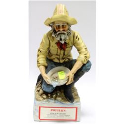 POTTERS GOLD PANNER DECANTER W/ CANADIAN WHISKY