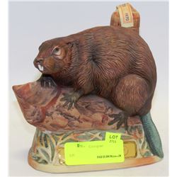 HUDSONS BAY RYE WHISKY IN BEAVER LIQUOR DECANTER