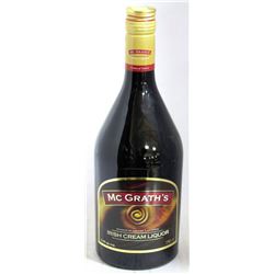 750ML BOTTLE OF MC GRATH'S IRISH CREAM LIQUOR